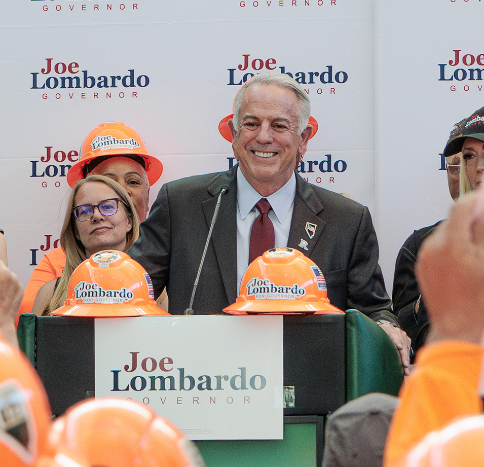 Governor Joe Lombardo speaking at an event for Nevada workers